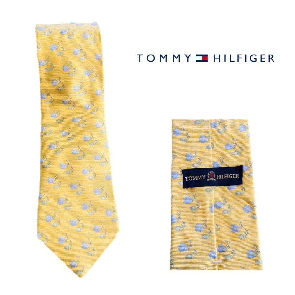 Tommy Hilfiger Fish Pattern Tie - 100% Imported Silk